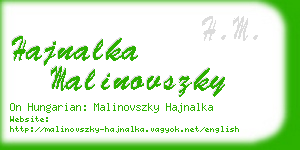 hajnalka malinovszky business card
